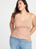 Old Navy Womens First-layer Fitted Plus-size Rib-knit Tank Cheeky Pink Size 4x