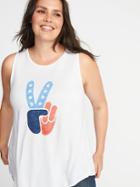 Old Navy Womens High-neck Plus-size Americana Graphic Tank Calla Lilies Size 2x