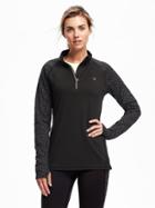 Old Navy Go Dry Reflective 1/4 Zip Pullover For Women - Black