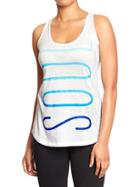 Old Navy Womens Active Godry Graphic Tanks - Bright White 2