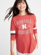 Old Navy Womens College-team Graphic Drop-shoulder Tee For Women Nebraska Corn Size Xs