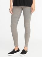 Old Navy Womens Printed Jersey Leggings For Women Black Gray Stripe Size Xs