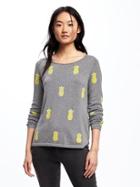 Old Navy Semi Fitted Graphic Sweater For Women - Pineapples