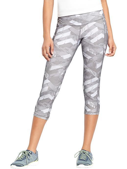 Old Navy Womens Active Patterned Compression Capris 20&quot; Size Xl Petite - Gray Print