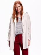 Old Navy Sherpa Lined Hooded Coat Size Xl - Light Gray