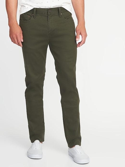 Old Navy Mens Slim Built-in Tough All-temp Twill Five-pocket Pants For Men Forest Floor Size 29w