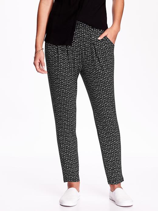 Old Navy Womens Printed Soft Pants Size L Tall - Black Print