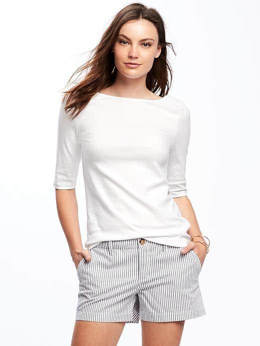 Old Navy Classic Ballet Back Tee For Women - Cream
