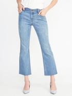Old Navy Womens Cropped Flare Ankle Jeans For Women Light Authentic Wash Size 12