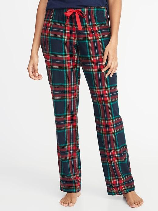 Old Navy Womens Patterned Flannel Sleep Pants For Women Blue/red Plaid Size S