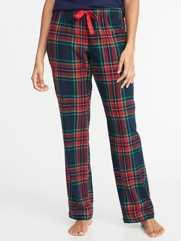 Old Navy Womens Patterned Flannel Sleep Pants For Women Blue/red Plaid Size S