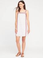 Old Navy Embroidered Swing Dress For Women - White