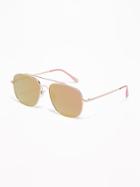 Wire-frame Aviator Sunglasses For Women
