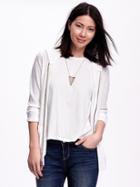 Old Navy Relaxed Full Zip Hoodie For Women - White