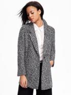 Old Navy Marled Everyday Peacoat For Women - Black Marl