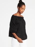 Old Navy Womens Off-the-shoulder Swing Top For Women Blackjack Size Xxl