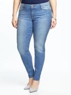 Old Navy Womens Mid-rise Plus-size Super Skinny Jeans Light Wash Size 30