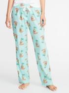 Old Navy Womens Patterned Flannel Sleep Pants For Women Santa';s Day Off Size S
