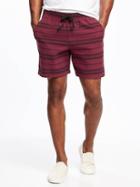 Old Navy Striped Drawstring Shorts For Men 7 - Burgundy Stripe