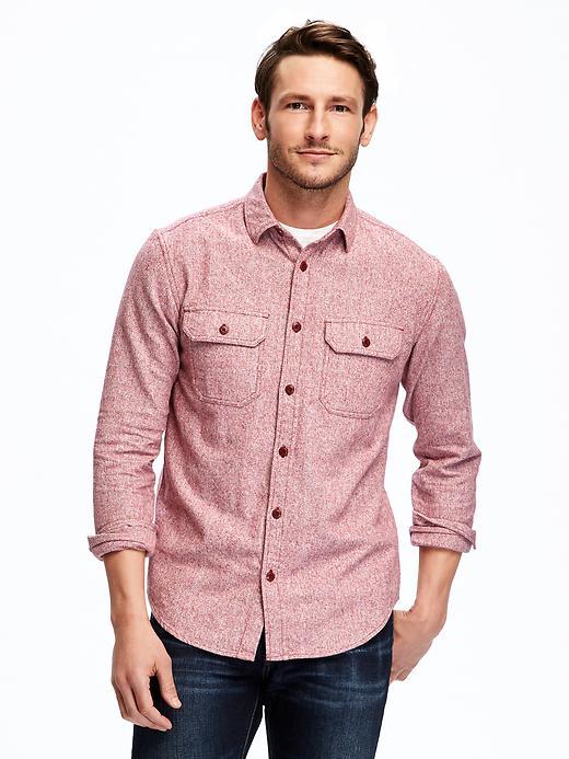 Old Navy Marled Regular Fit Shirt Jacket For Men - Robbie Red
