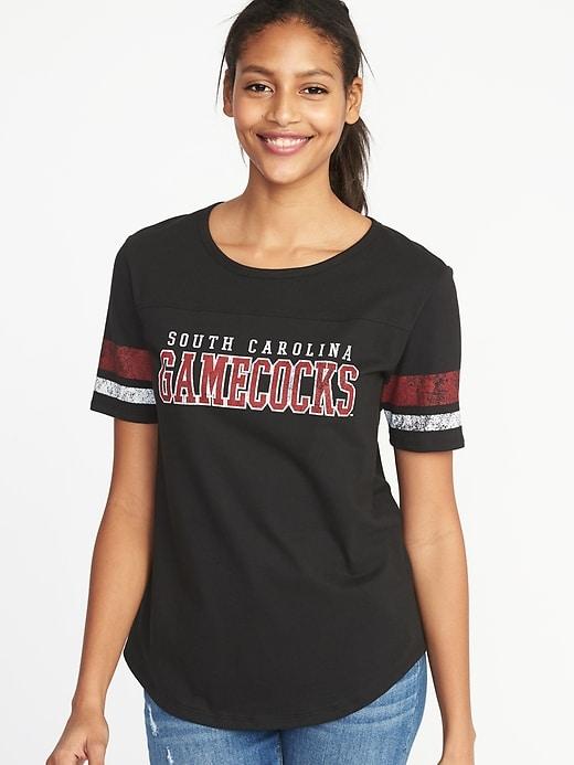 Old Navy Womens College-team Graphic Sleeve-stripe Tee For Women Univ. Of South Carolina Size Xs