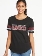 Old Navy Womens College-team Graphic Sleeve-stripe Tee For Women Univ. Of South Carolina Size Xs