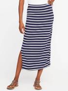 Old Navy Fitted Jersey Maxi Skirt For Women - Navy Stripe Bottom
