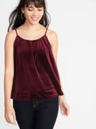 Old Navy Womens Layered Velvet Cami For Women Deep Burgundy Size M