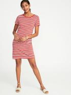 Old Navy Womens Slub-knit Tee Dress For Women Red Stripe Size Xxl