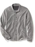 Old Navy Long Sleeve Button Front Polo - Grey