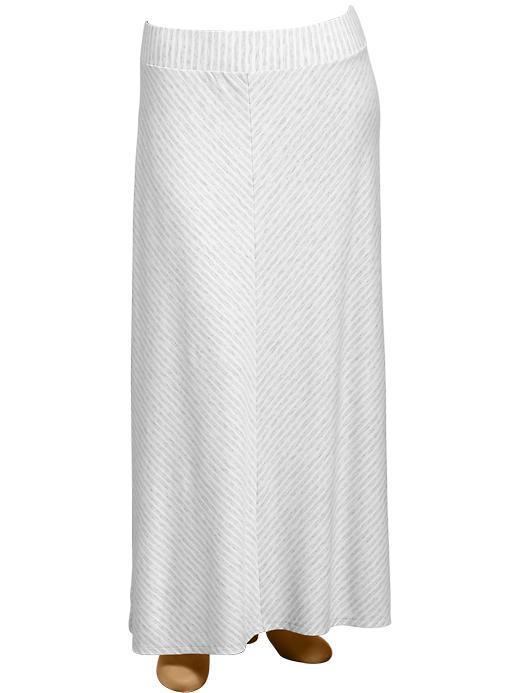Old Navy Womens Plus Jersey Maxi Skirts - Heather Gray Stripe