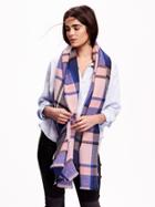 Old Navy Brushed Flannel Scarf - Big Pink Plaid