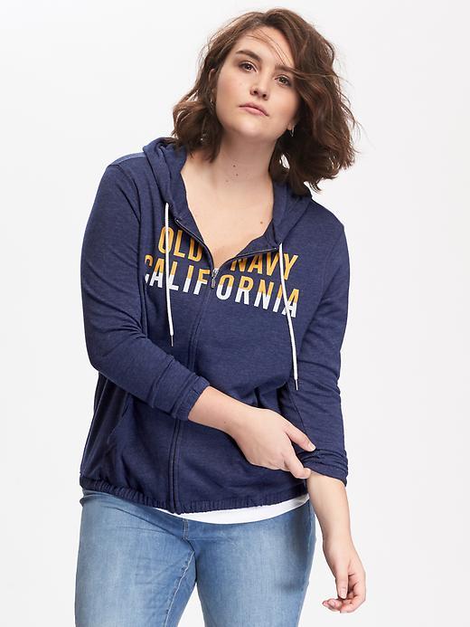 Old Navy Logo Zip Front Hoodie Size 1x Plus - Lost At Sea Navy