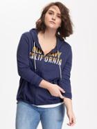 Old Navy Logo Zip Front Hoodie Size 1x Plus - Lost At Sea Navy