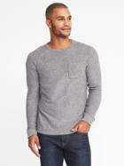 Old Navy Mens Sweater-knit Raglan-sleeve Tee For Men Blackjack Size Xs