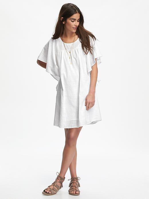 Old Navy Sheer Flutter Sleeve Dress For Women - Bright White