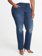 Old Navy Womens Smooth & Comfort High-rise Plus-size Step-hem Rockstar Jeans Medium Wash Size 28