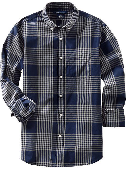 Old Navy Old Navy Mens Slim Fit Plaid Shirts - Hyper Blue Plaid