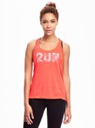 Old Navy Go Dry Racerback Performance Tank For Women - Red It Neon Polyester