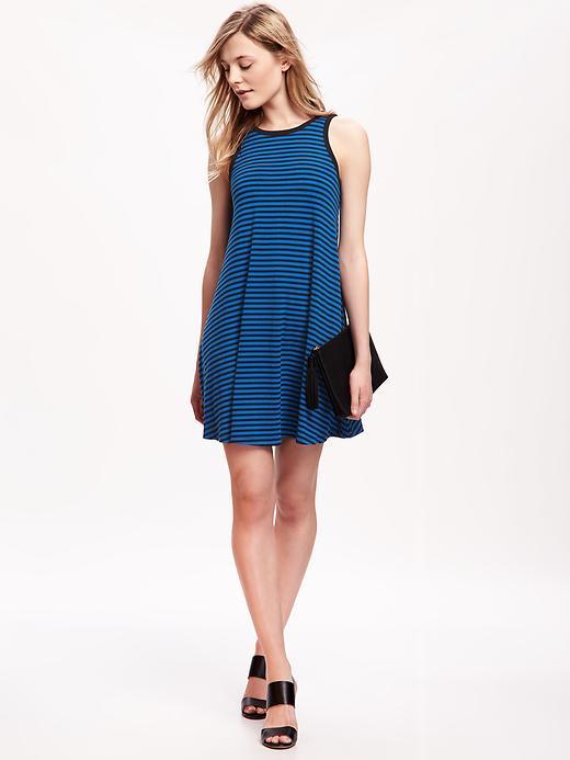 Old Navy Jersey Swing Dress For Women - Blue Stripe