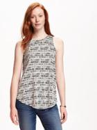 Old Navy High Neck Tank For Women - Black Print