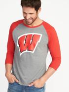 Old Navy Mens College-team Raglan-sleeve Tee For Men Wisconsin Size Xl