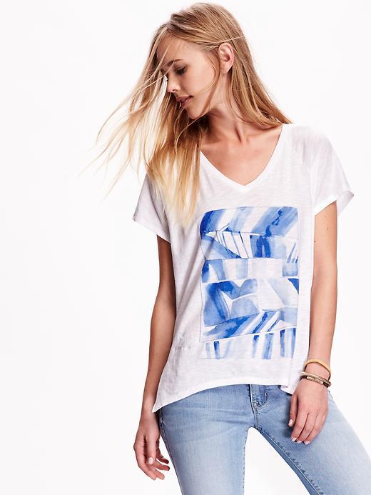 Old Navy Graphic Cocoon Tee - Bright White
