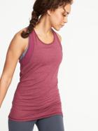 Old Navy Womens High-neck Mesh-trim Racerback Performance Tank For Women Winter Plum Size M