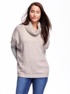 Old Navy Cowl Neck Poncho For Women - Taupe