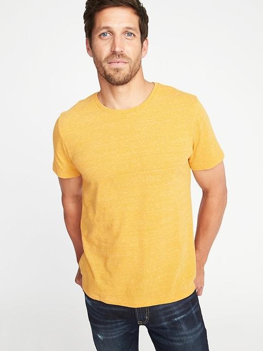 Old Navy Mens Soft-washed Slub-knit Tee For Men Gold Size L