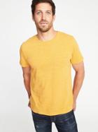 Old Navy Mens Soft-washed Slub-knit Tee For Men Gold Size L