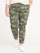 Old Navy Womens Mid-rise Secret-slim Pockets Plus-size Pixie Utility Chinos Camo Size 20