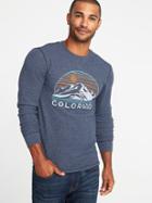 Old Navy Mens Soft-washed Graphic Thermal Crew-neck Tee For Men Colorado Size S