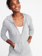 Old Navy Womens Relaxed Lightweight Full-zip Hoodie For Women Gray Size M